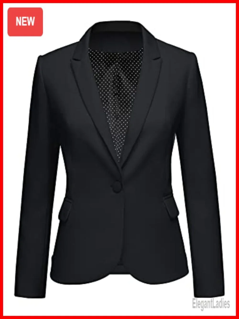 Women's Business Casual Blazer Notched Lapel Suit Jacket Work Office